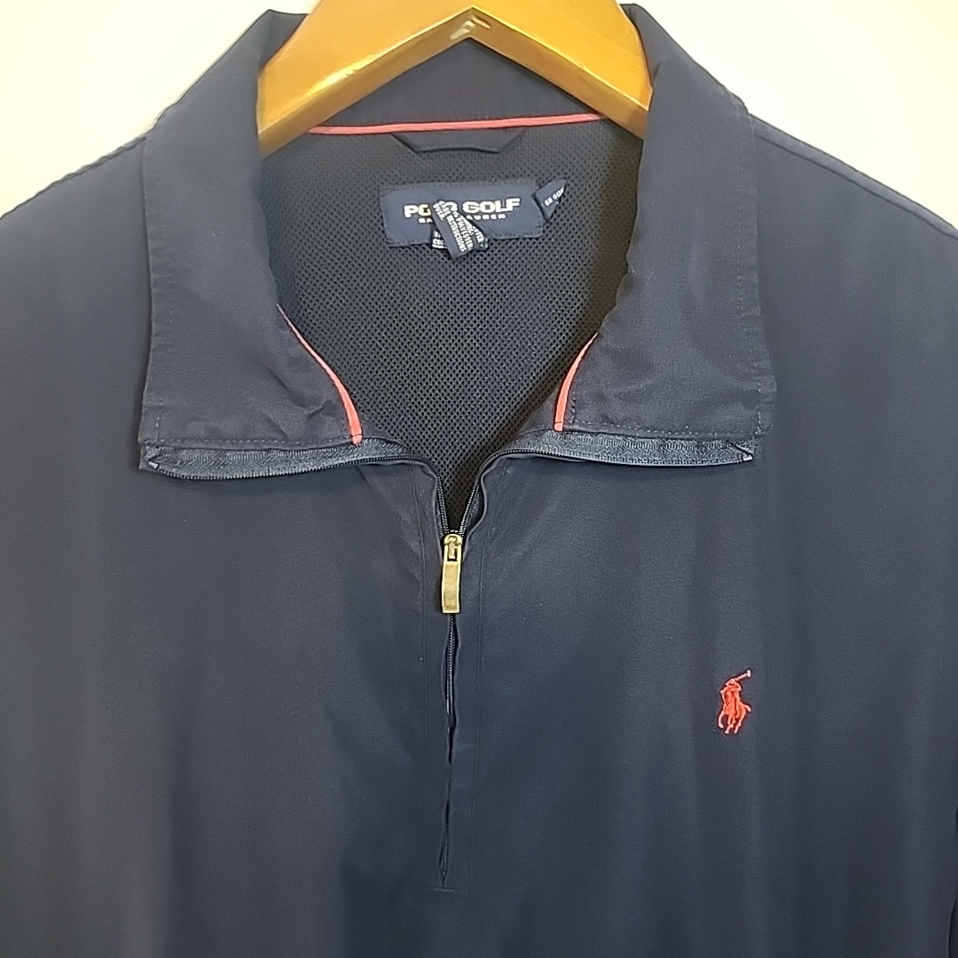 Polo Golf Ralph Lauren Windbreaker Jacket Blue Quarter Zip Pony Logo Mens 1xl